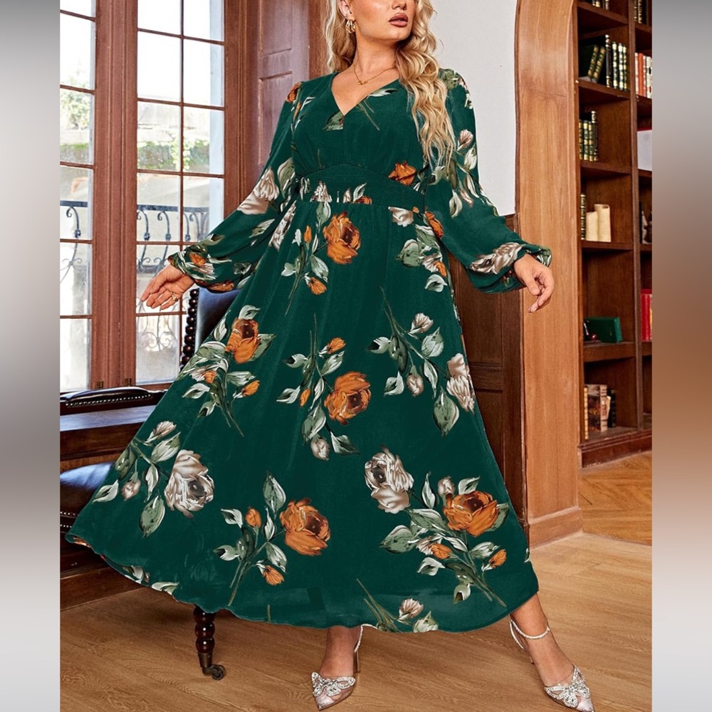 Woman’s floral plus size dress